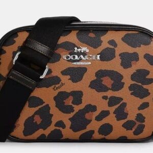 Coach Brown and Black Leopard Print Camera bag